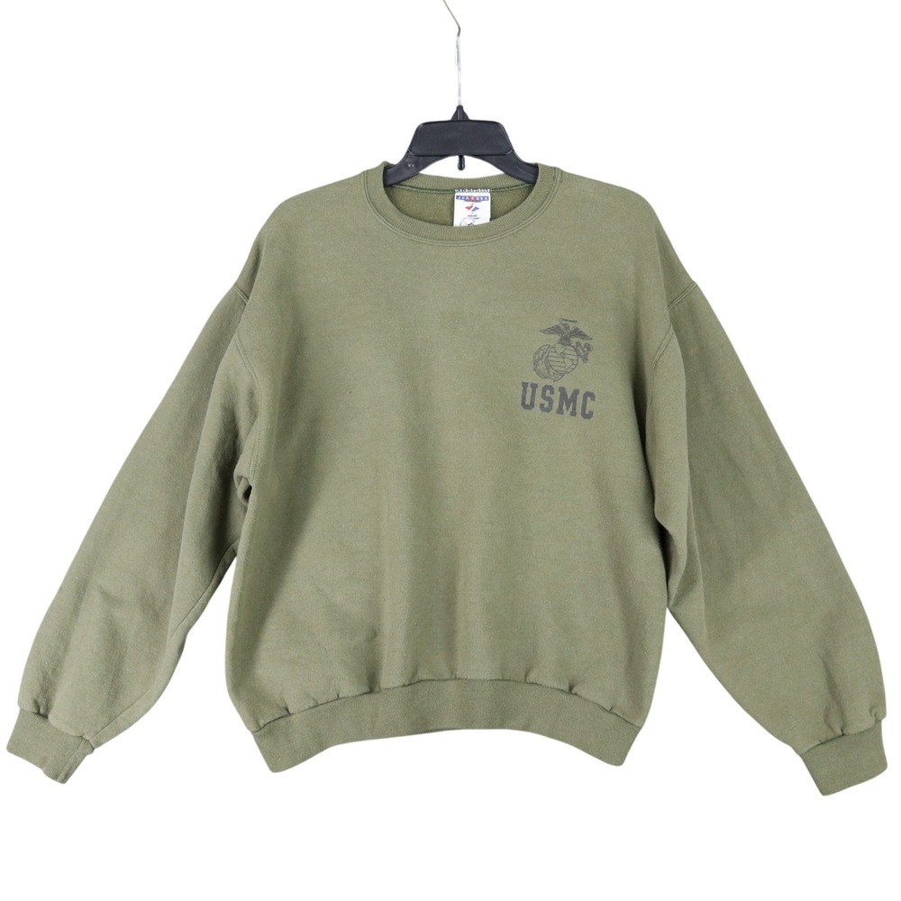 Vintage 90s USMC Jerzees Sweatshirt Mens M EGA Military Marines Issued Surplus